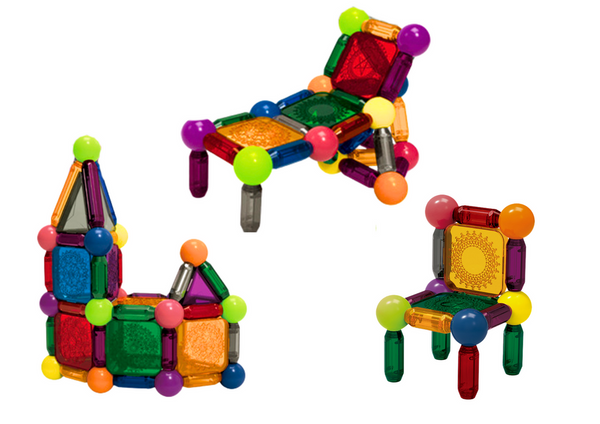 Magnetic Bricks With Light In A Bucket, 80 Elements