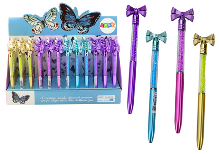 Kugelschreiber mit Diamantschleife, blaue Mine, 0,7 mm Mix