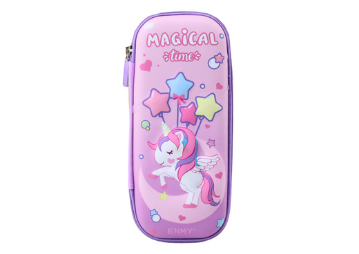 3D-Einhorn-Federmäppchen, erweiterbar, Lila, 23 x 10 x 5 cm