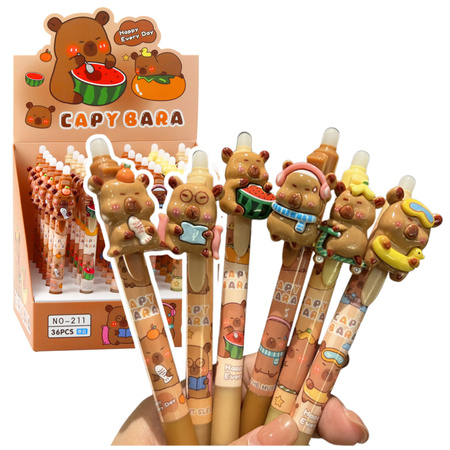 Capybara 3D-Automatikstift mit blauer Tinte und Radiergummi