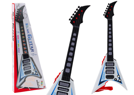Electric Guitar For Kids Lights Melodies White