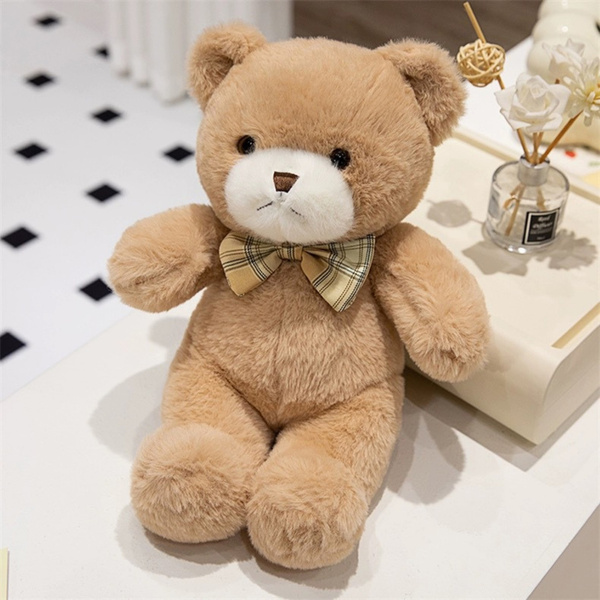 Plüsch Maskottchen Kuscheltier Teddybär mit Schleife Beige 25cm