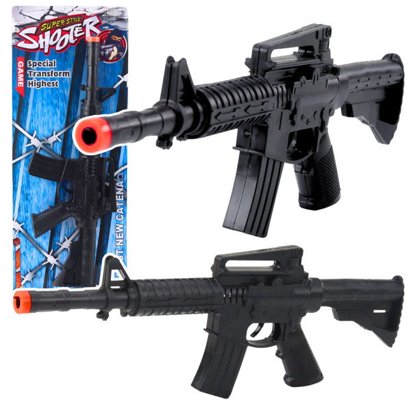 Toy Rifle Mechanical Shot Sound Black 32cm 