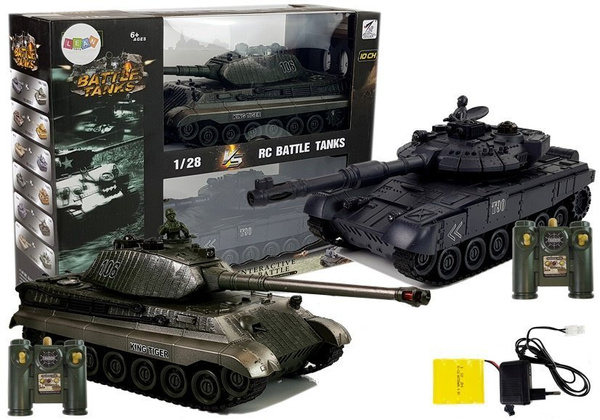 Remote Controlled Battle Tank R / C 1:28 Green and Black