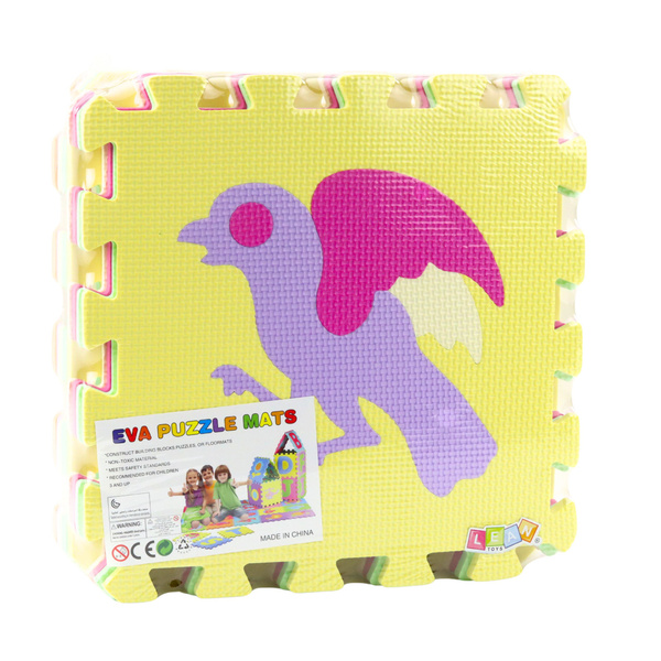 Weiche Puzzle-Lernmatte Tiere EVA-Schaum Bunt 9-tlg.