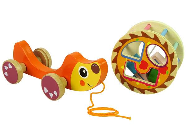 Ziehender Igel auf Rädern Holzklötze Sorter