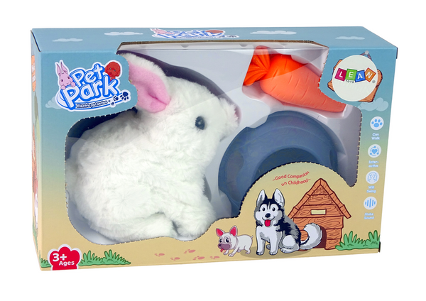 Interaktiver Hase Kaninchen Maskottchen Weiß Karottenschale