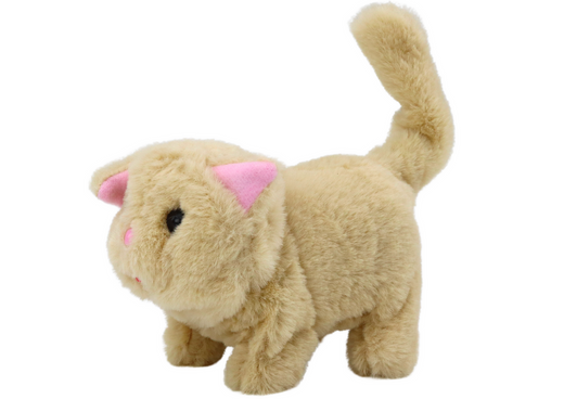 Plush Kitten Interactive Animal Walks and Meows Beige