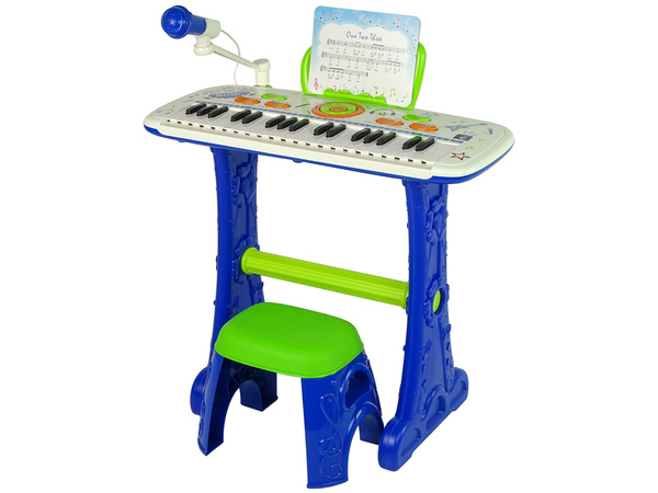 Elektrisches Keyboard Klavier für Kinder Blau USB-Noten