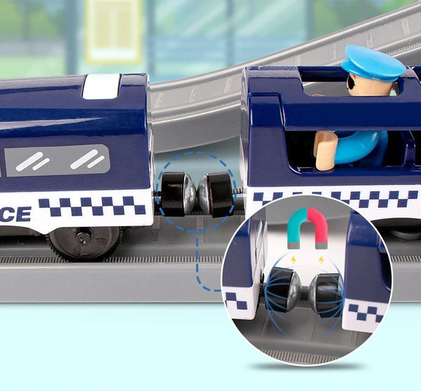 Police Town Train Set Blue 203 km/h
