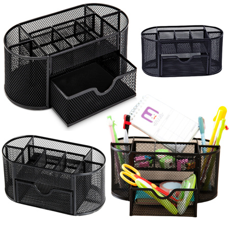 Office Supplies Organizer Container Metal Black