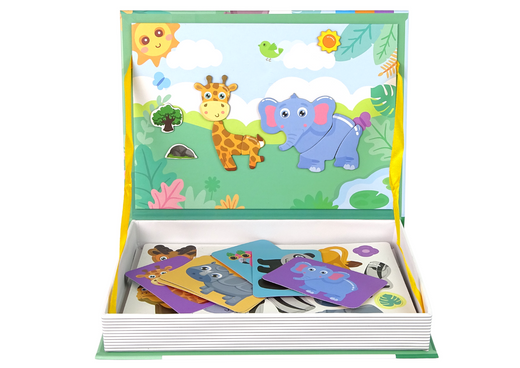 Magnetic Puzzle Book Animals Puzzle Crocodile Monkey