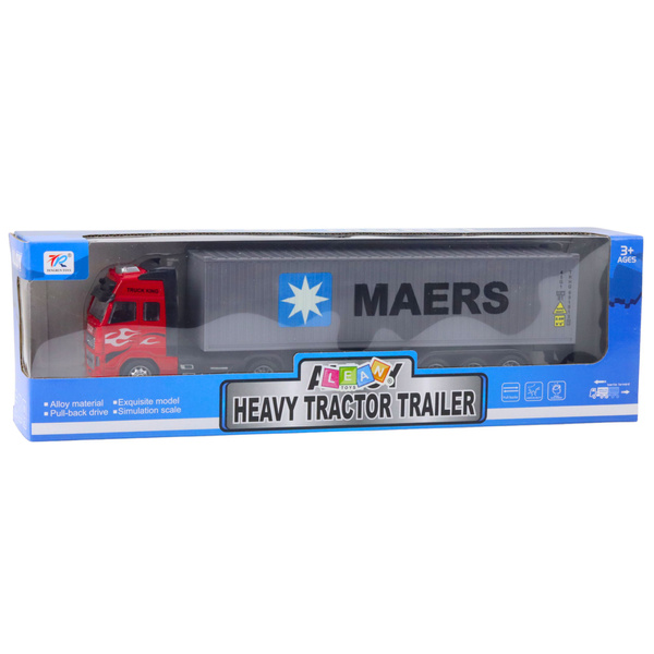 LKW-Container mit Rückzugantrieb, öffnende Türen, grau/rot