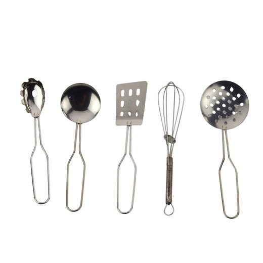 Set of kitchen utensils in a backpack - metal pots and spoons, 12 pieces.