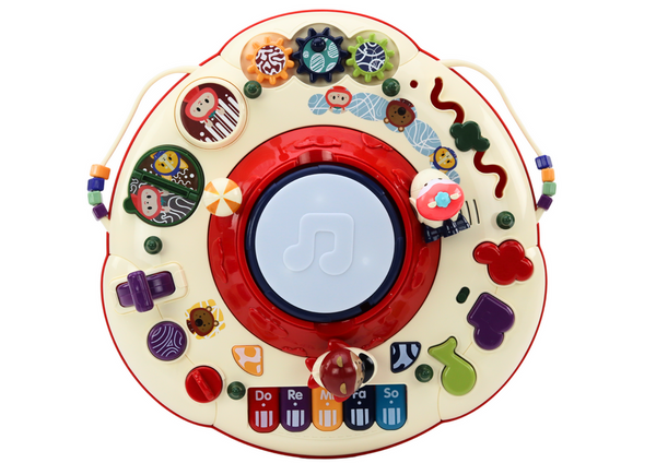 Interactive Educational Panel Table Piano Drum Red