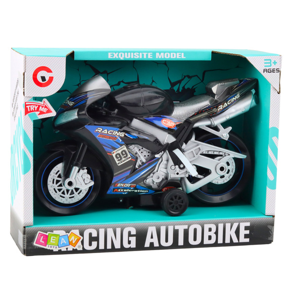 Racing Bike Racer Drive Lights Sounds Black Blue