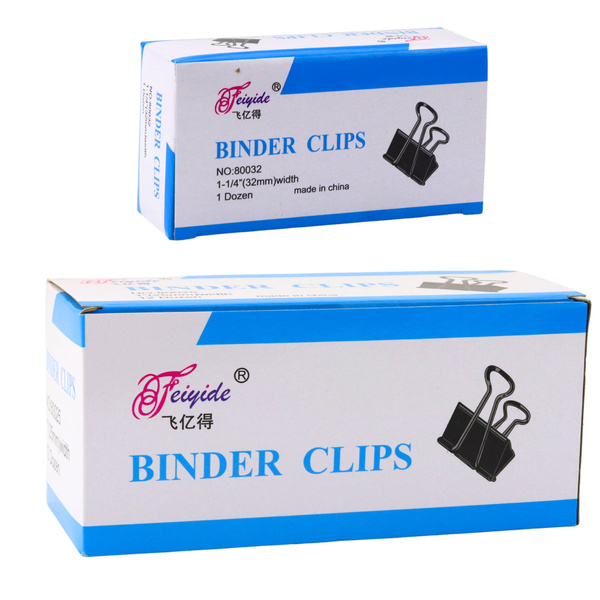 Set Universal Büroklammern Federstahl Schwarz 32mm 12St