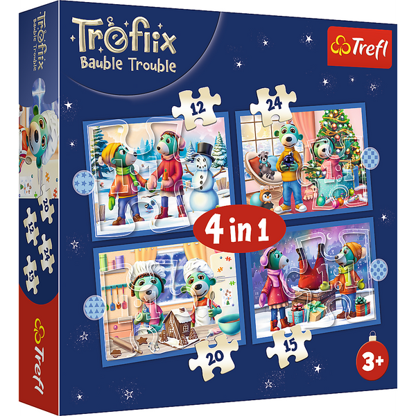 4-in-1 Puzzle – Bei den Trefliks schneit es – Trefl 34657
