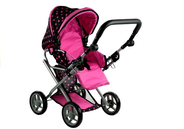 Puppenwagen Alice Kinderwagen Puppe Babytrage Set Puppenkarre Wagen Schwarz