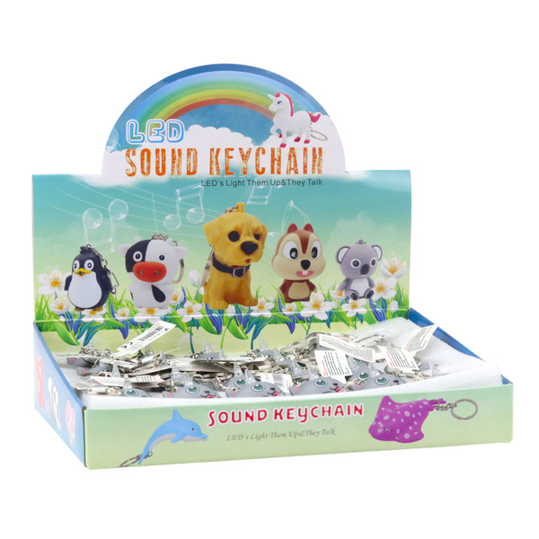 Rucksack Schlüsselanhänger Kätzchen Einhorn Horn LED Sounds Grau