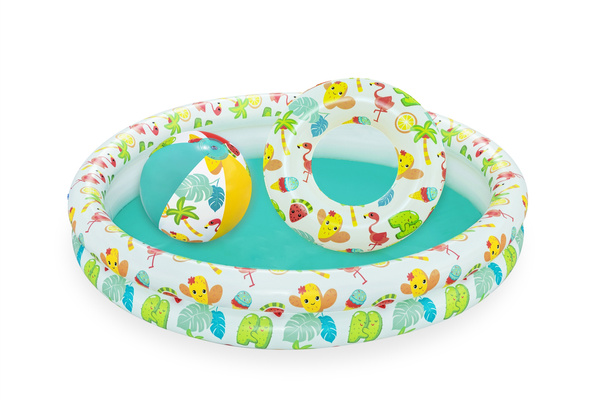 Set: Aufblasbarer Pool 3in1 Ball, Kreis 122 x 20 cm Bestway 51124