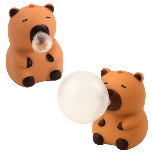 Capybara Anti-Stress Squishy with Bubble Pop-Up Eyes Brown 8.5 cm