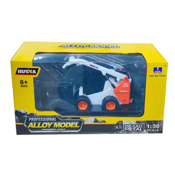 Wheel Loader With Grapple Metal Huina White 1:50