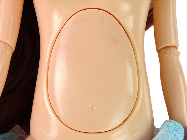 Lalka W Ciąży Mama Niemowlę Otwierany Brzuch Niebieska Sukienka 30 cm