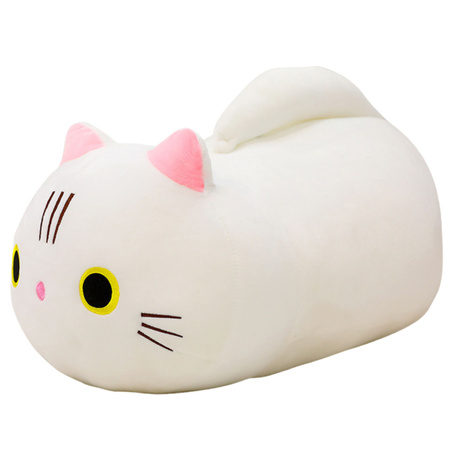 Plush Mascot Cuddly Toy Cat With Long Tail White 40cm