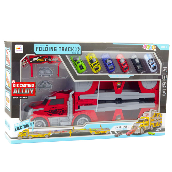Folding Truck Set with Race Track 6 Cars