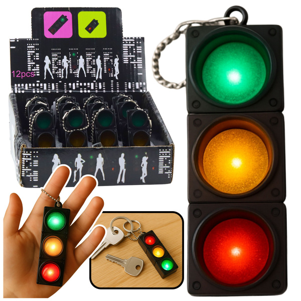 Flashing Educational Traffic Light Keychain
