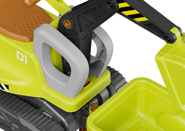 Ride-on Multifunctional Excavator With Trailer Lights Sound Smoke Green