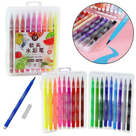 Bunte Aquarellmarker im Organizer, 18er-Set