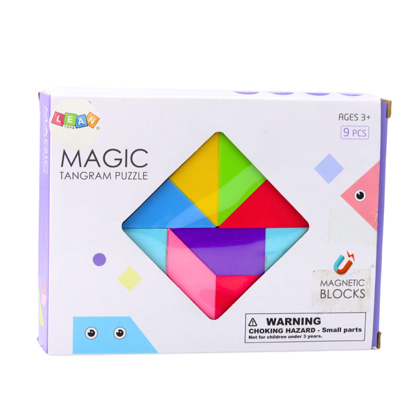 Magnetische Tangram-Blöcke, bunte Puzzle-Aufkleber, 9 Stk.