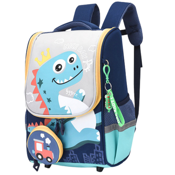 Dinosaur School Backpack Bag With Locomotive Pendant 21L