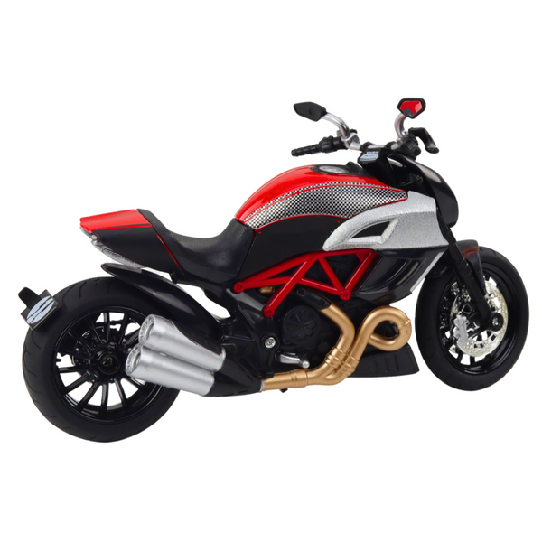Sports Motorcycle Metal Lights Sounds Gold Red Elements 1:12