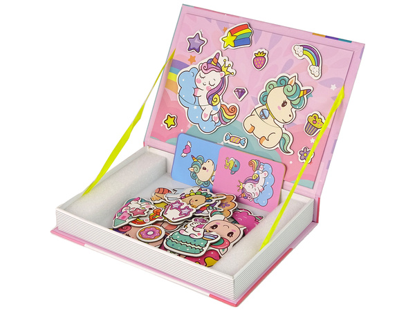 Magnetyczna Układanka Książka Jednorożce Puzzle Karty