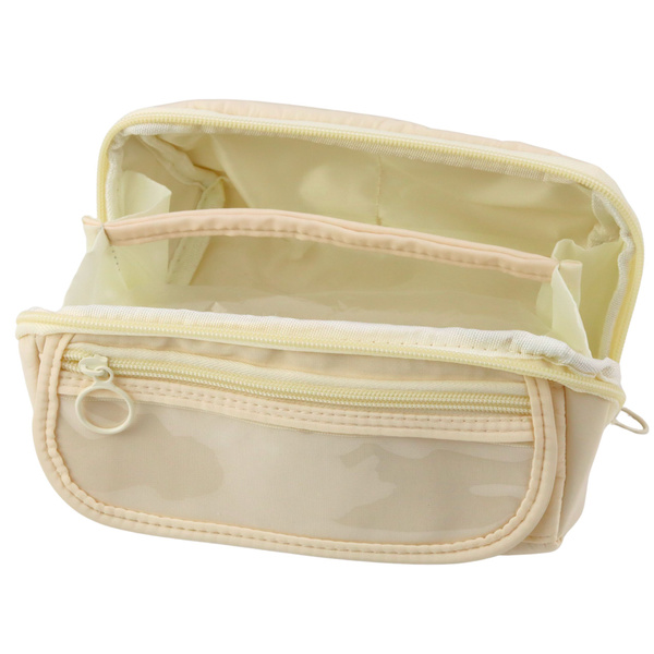 Federmäppchen Schulset, erweiterbar, geräumig, creme, beige, 20x10cm