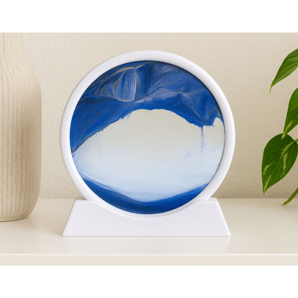 3D-Bild Treibsand Blau Dekoration 360° Weiß