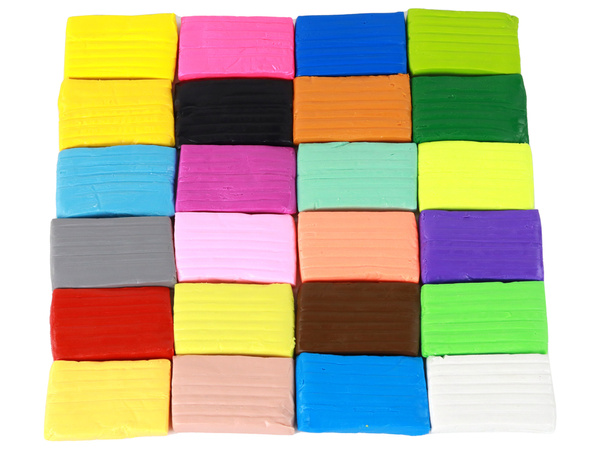 Kreatives Set aus Kunststoff-Ton in 24 Farben