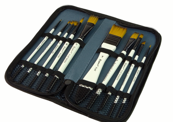 Artist Set In Pencil Case Brushes 10 Pieces