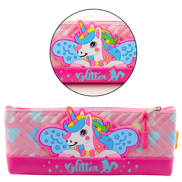 Pencil Case School Kit with Unicorn Pink 20 x 8.5cm