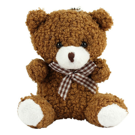 Teddybär Plüsch Schlüsselanhänger Anhänger Dekoration Braun 8cm
