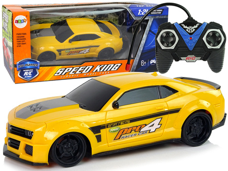 Remote Controlled Sports Car 1:24 Racing Yellow Tinted Windows