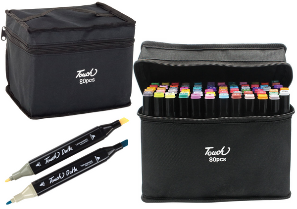 Markers 80 Pieces Colored Double-Sided Portable Bag