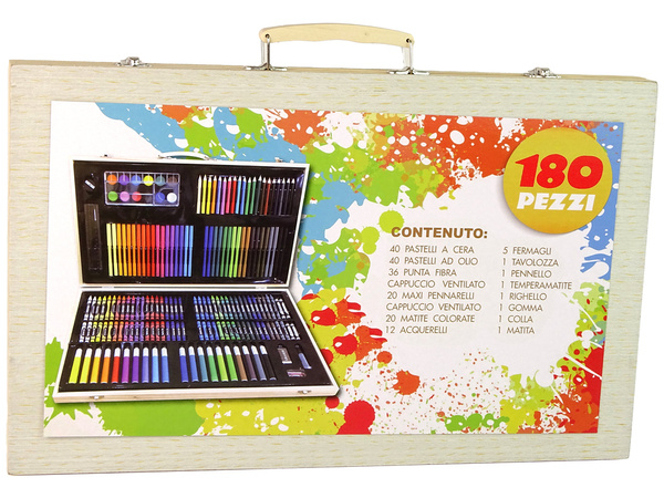 Artistic Painting Set Wooden Suitcase 180 Pieces