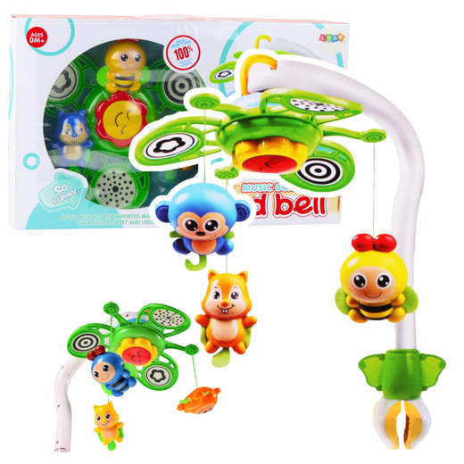 Bed Bell Musical Mobile with Animal Pendants 2 in 1