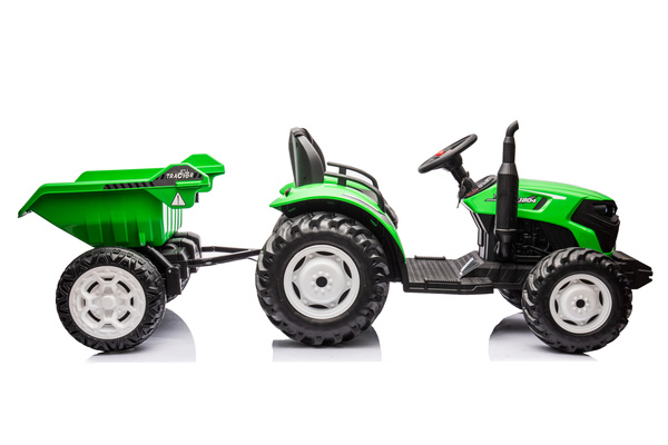 HC-306 Battery Operated Tractor With Trailer Light Green 24V