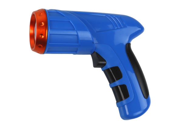 Sports car driving on the walls and ceiling with a blue laser