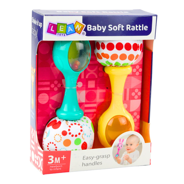 Rasselset mit weichen Ballmustern Gelb Grün 2St